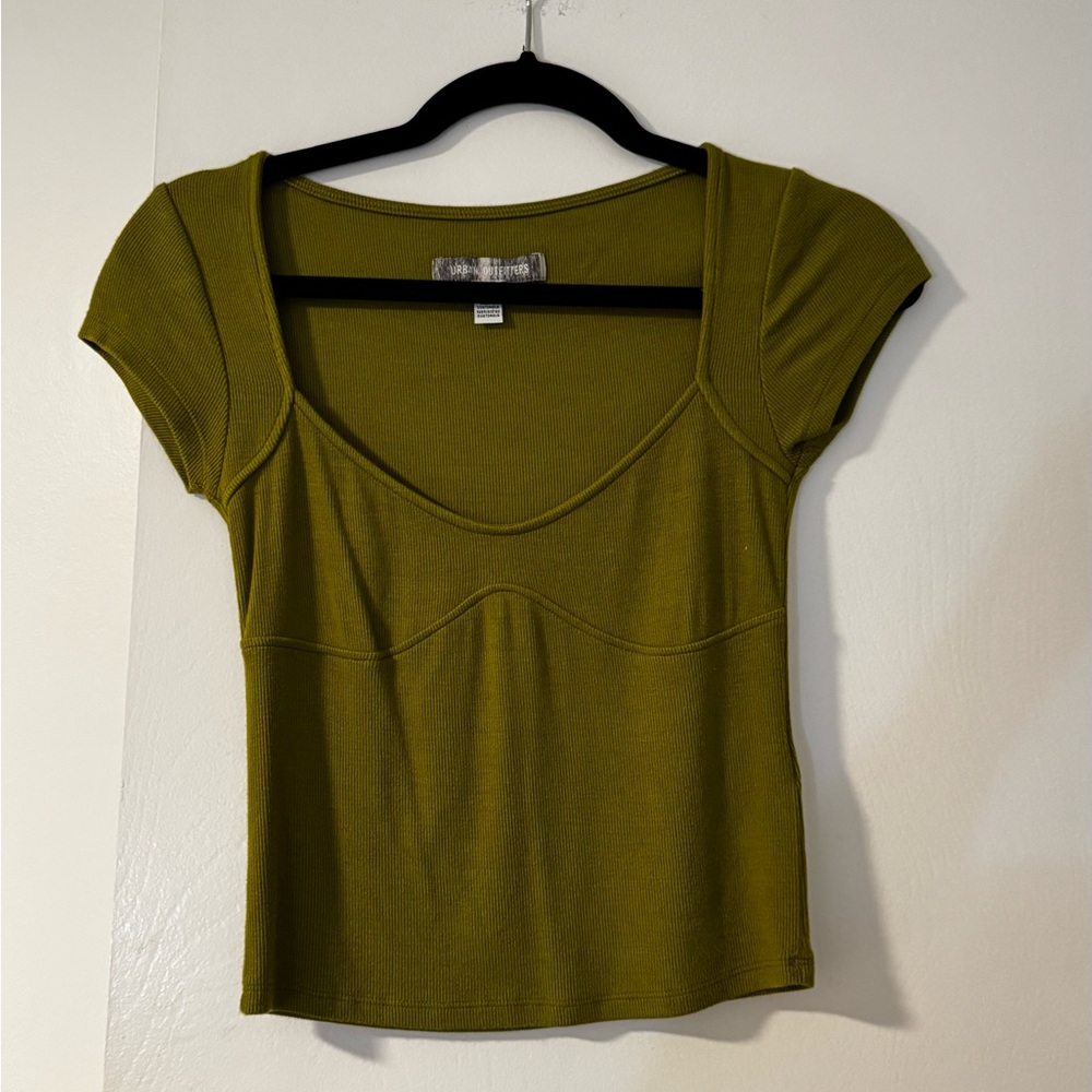 Urban Outfitters Olive Short Sleeve Top